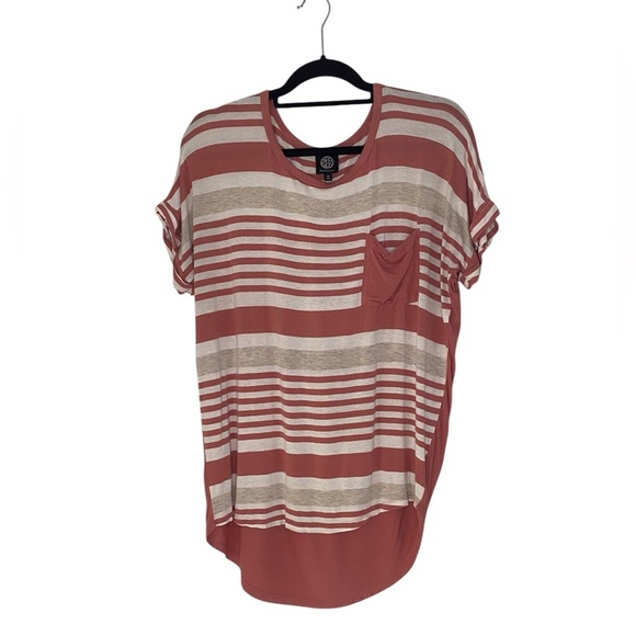 Bobeau Pink Cuffed Sleeve Boxy T-Shirt - Picture 1 of 5